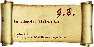 Gradwohl Bíborka névjegykártya